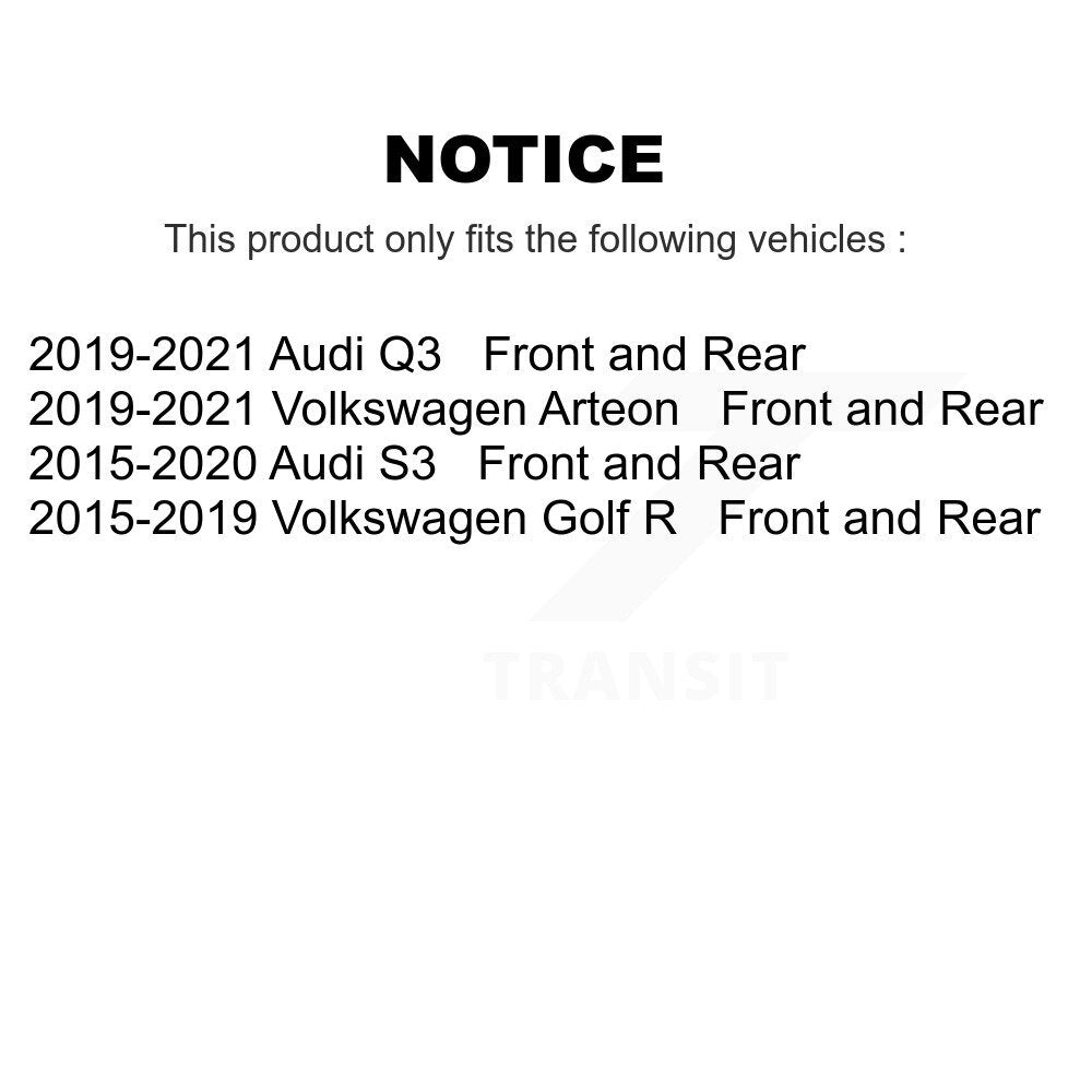 Front Rear Brake Rotor & Ceramic Pad Kit For Audi Volkswagen Golf R S3 Q3 Arteon