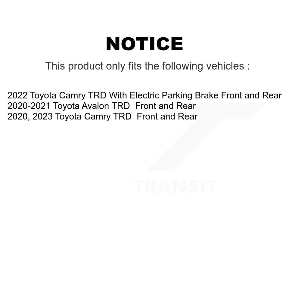 Front Rear Disc Brake Rotors And Ceramic Pads Kit For Toyota Camry Avalon TRD