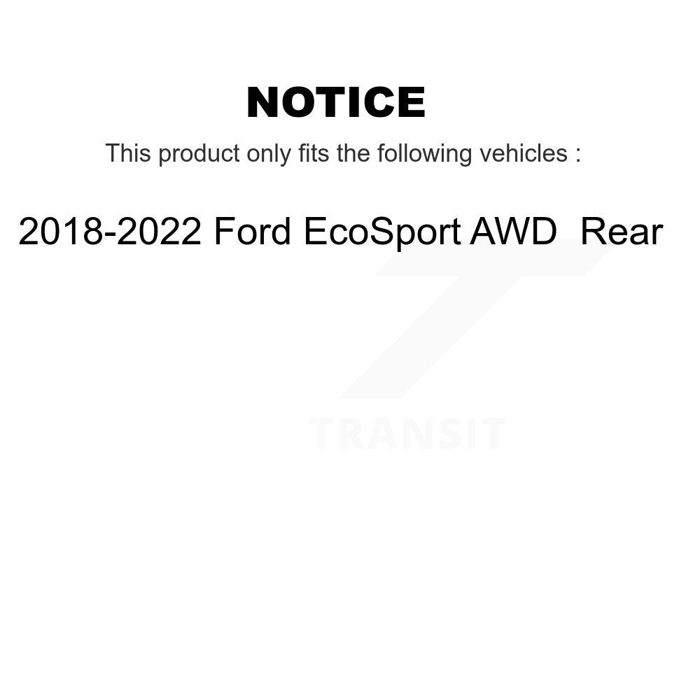 Rear Disc Brake Rotors And Ceramic Pads Kit For 2018-2022 Ford EcoSport AWD