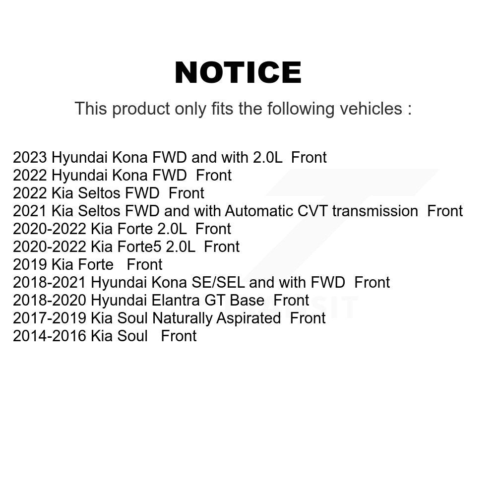 Front Brake Rotor And Ceramic Pad Kit For Kia Soul Hyundai Kona Forte Elantra GT