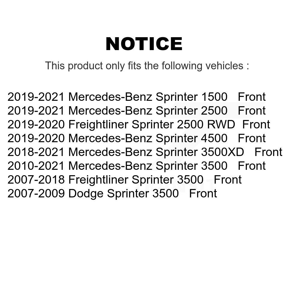Front Brake Rotor And Ceramic Pad Kit For Sprinter 3500 Mercedes-Benz 2500 Dodge
