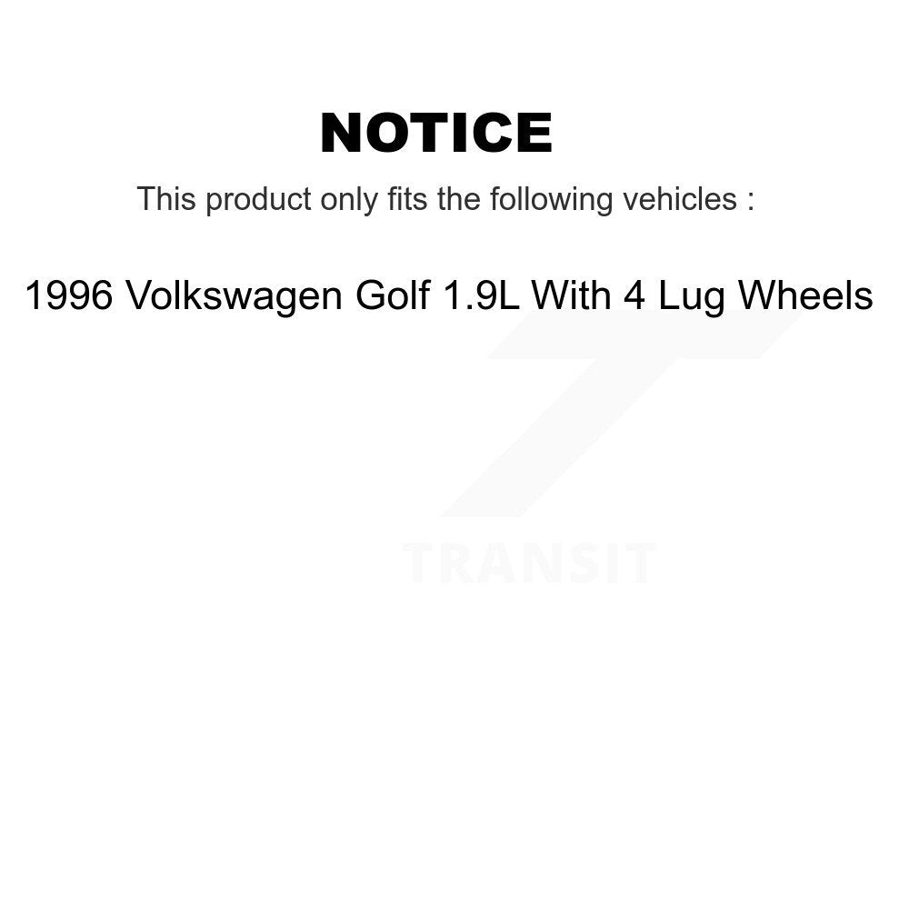 Front Rear Brake Rotors Ceramic Pad Kit For 96 Volkswagen Golf With 4 Lug Wheels