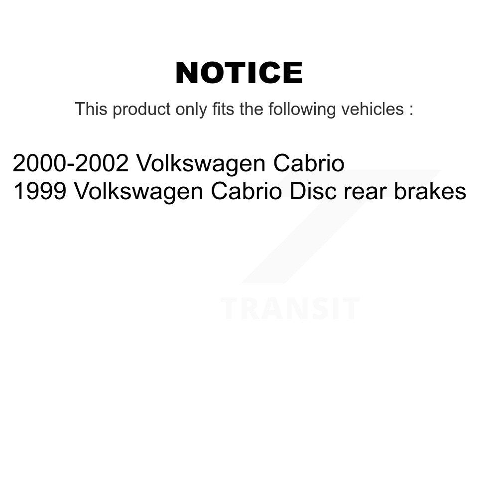 Front Rear Disc Brake Rotor Hub Assembly & Ceramic Pad Kit For Volkswagen Cabrio