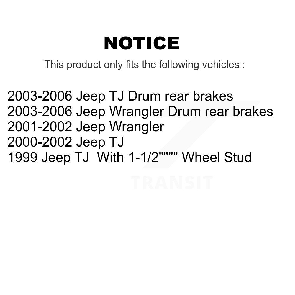 Front Rear Disc Brake Rotors Ceramic Pads And Drum Kit For Jeep Wrangler TJ