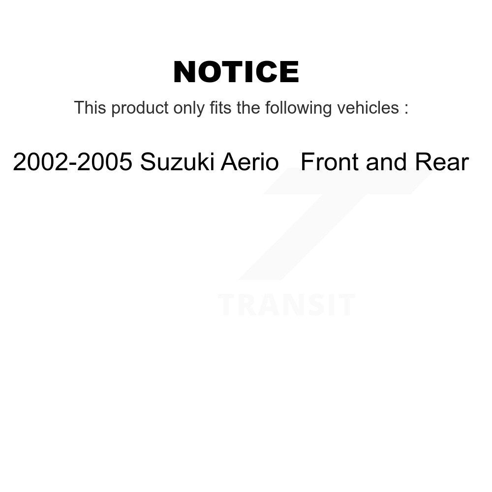 [Front+Rear] 2002-2005 Suzuki Aerio Premium OE Brake Rotor Drum Kit & Ceramic Pads For Max Braking
