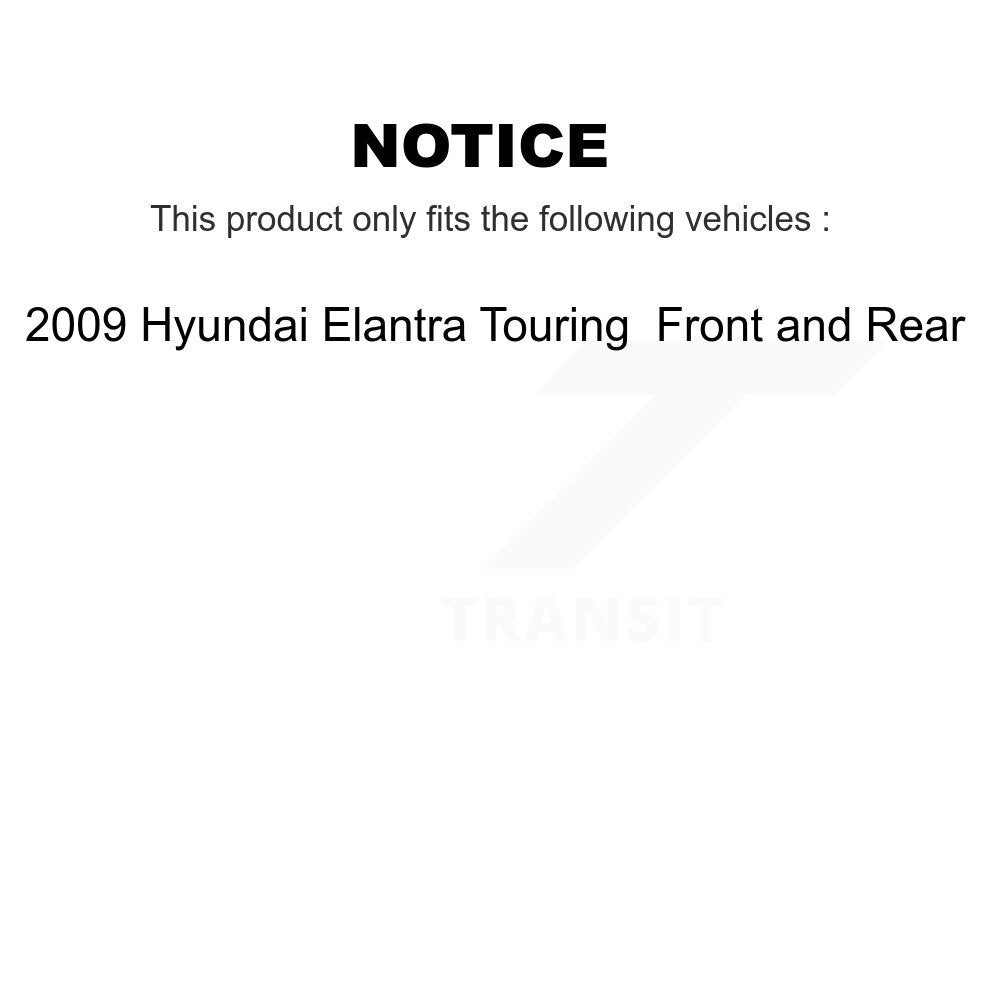 Front Rear Brake Rotor Ceramic Pad And Drum Kit For 2009 Hyundai Elantra Touring