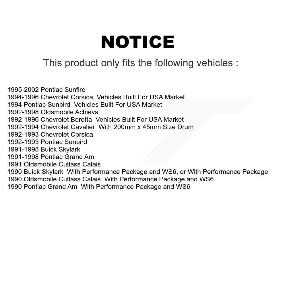 Front Rear Brake Rotor Ceramic Pad Drum Kit For Pontiac Sunfire Grand Am Sunbird