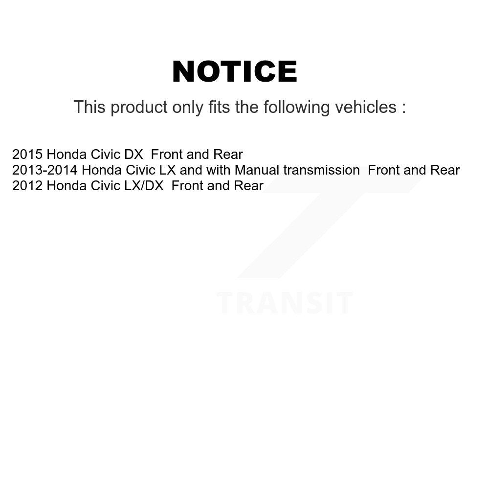 Front Rear Disc Brake Rotors Ceramic Pads And Drum Kit For Honda Civic