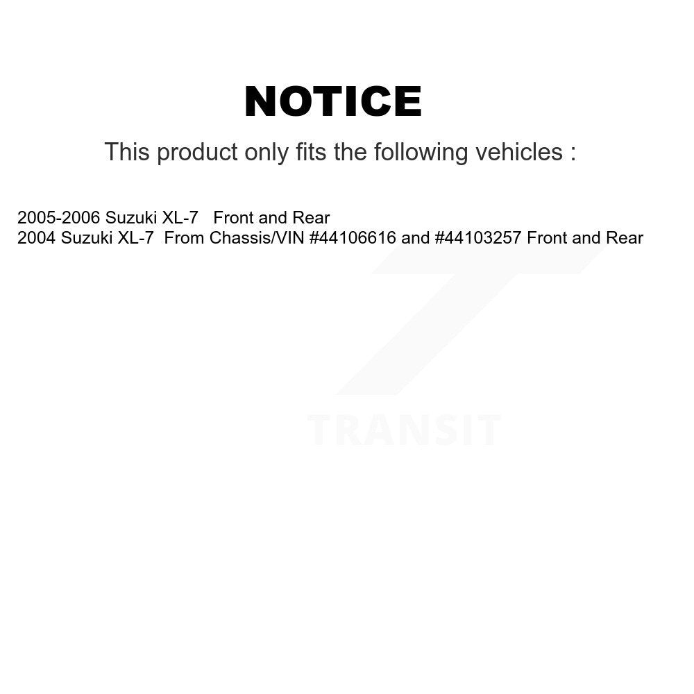 Front Rear Disc Brake Rotors Ceramic Pads And Drum Kit For Suzuki XL-7