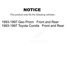 Charger l'image dans la galerie, Front Rear Disc Brake Rotors Ceramic Pad &amp; Drum Kit For Toyota Corolla Geo Prizm