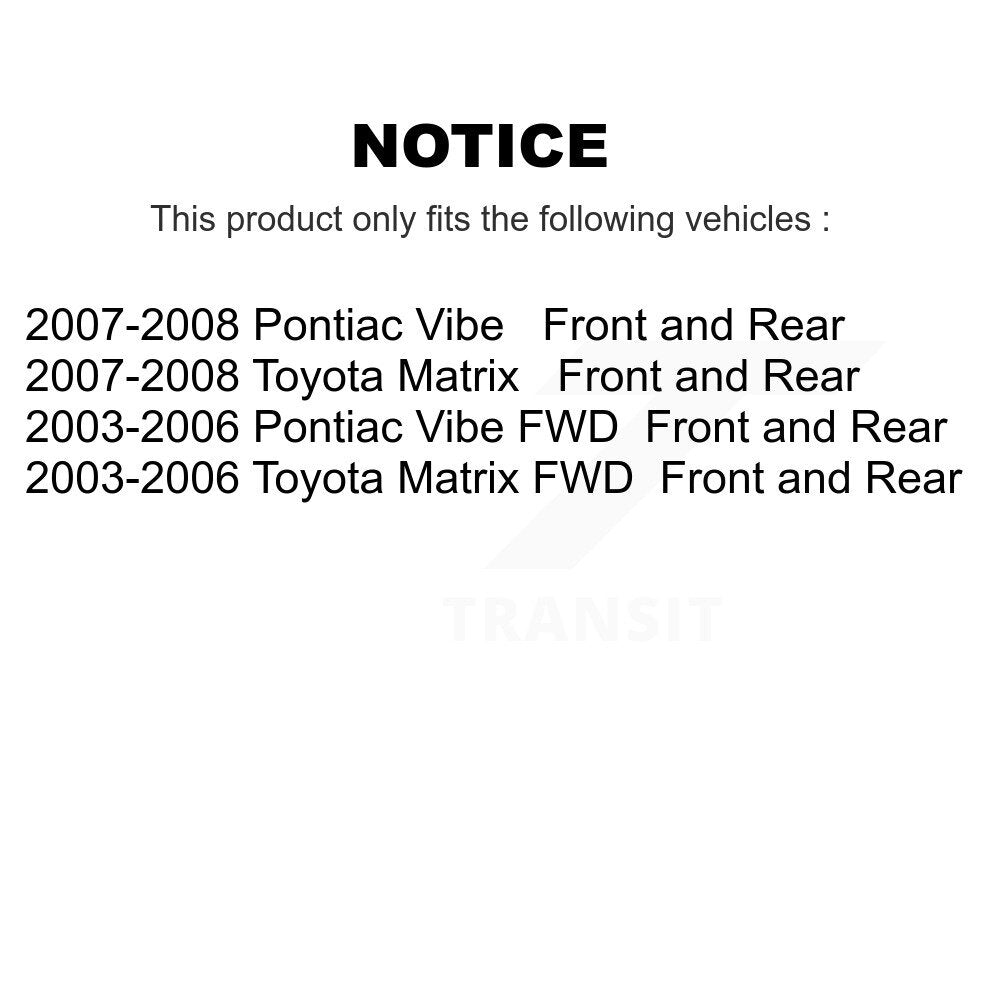 Front Rear Disc Brake Rotors Ceramic Pad Drum Kit For Toyota Matrix Pontiac Vibe