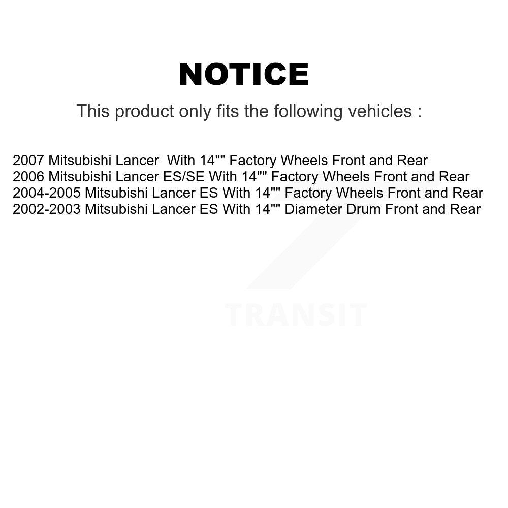 Front Rear Disc Brake Rotors Ceramic Pads And Drum Kit For Mitsubishi Lancer