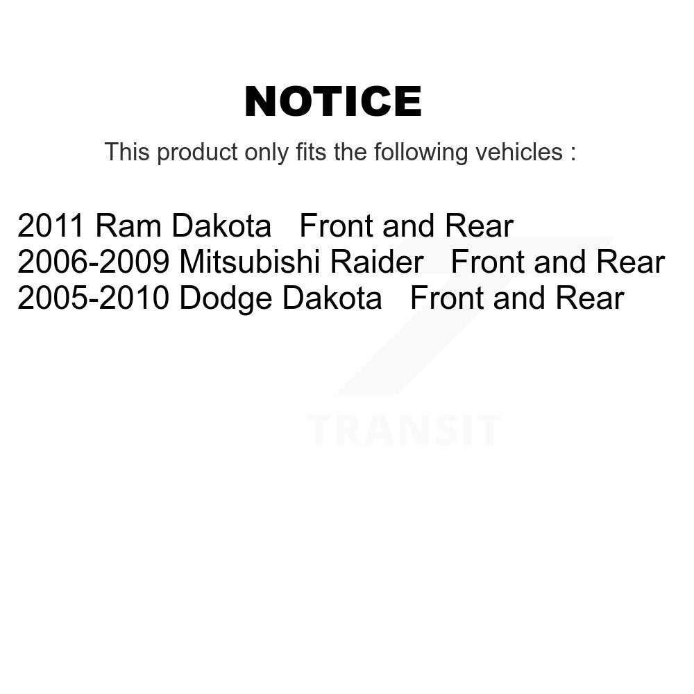 Kit de plaquettes et de tambour en céramique, Rotor de frein avant et arrière, pour Dakota, Dodge, Mitsubishi Raider 