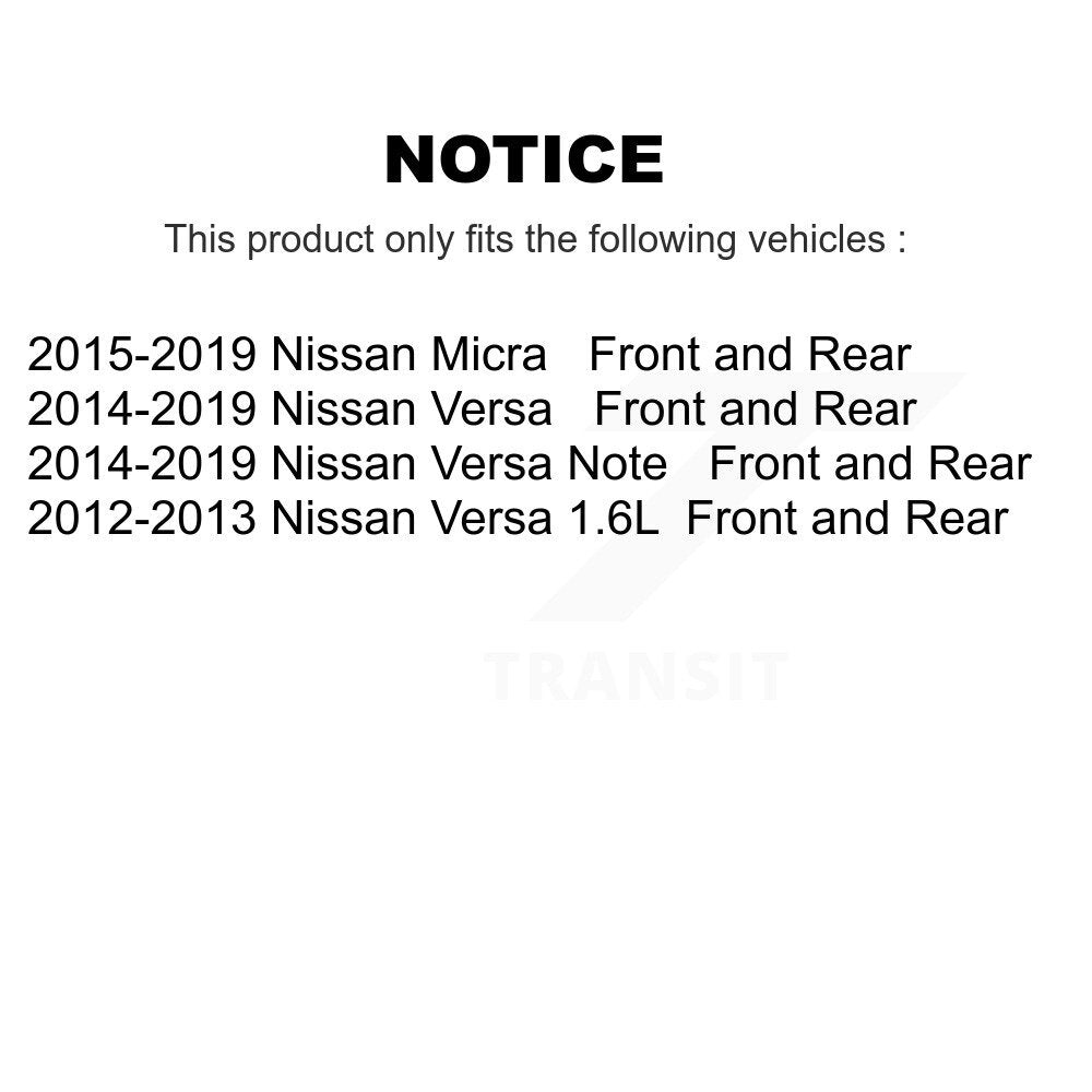 Kit de tampons et de tambour en céramique, Rotor de frein à disque avant et arrière, pour Nissan Versa Note Micra 