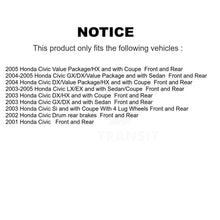 Charger l'image dans la galerie, Rotors de frein à disque avant et arrière, plaquettes en céramique et Kit de batterie pour Honda Civic 