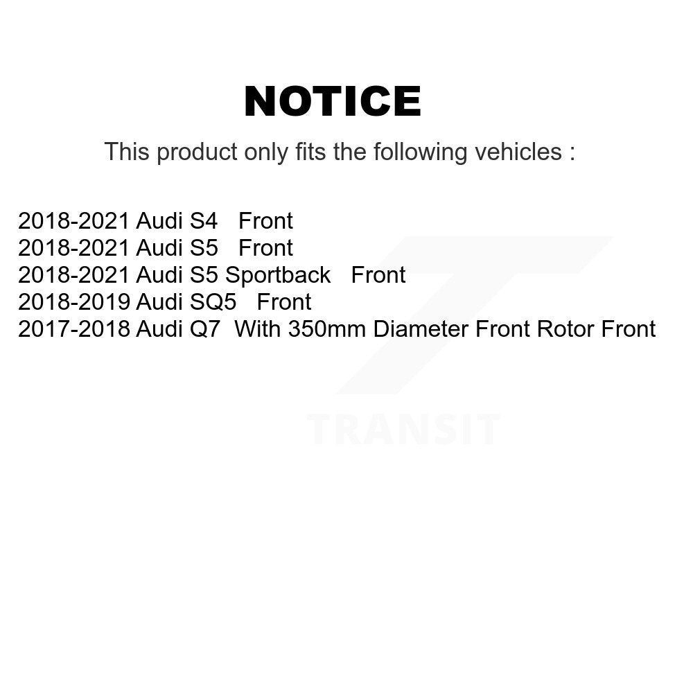 Front Disc Brake Rotors And Ceramic Pads Kit For Audi Q7 SQ5 S5 S4 Sportback