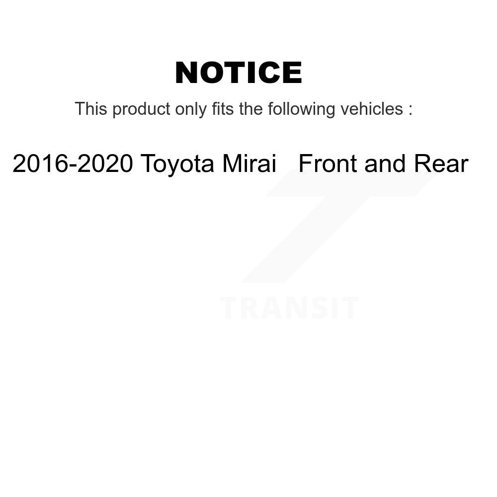 [Front+Rear] 2016-2020 Toyota Mirai Premium OE Brake Rotors & Ceramic Pads Kit For Max Braking