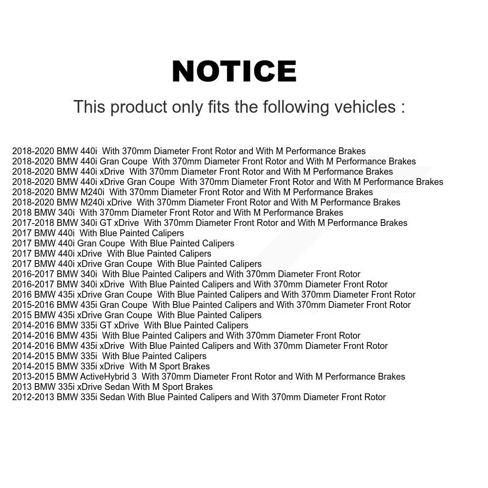 Front Brake Rotor Ceramic Pad Kit For BMW 335i xDrive 435i 330i 340i 230i 440i 3