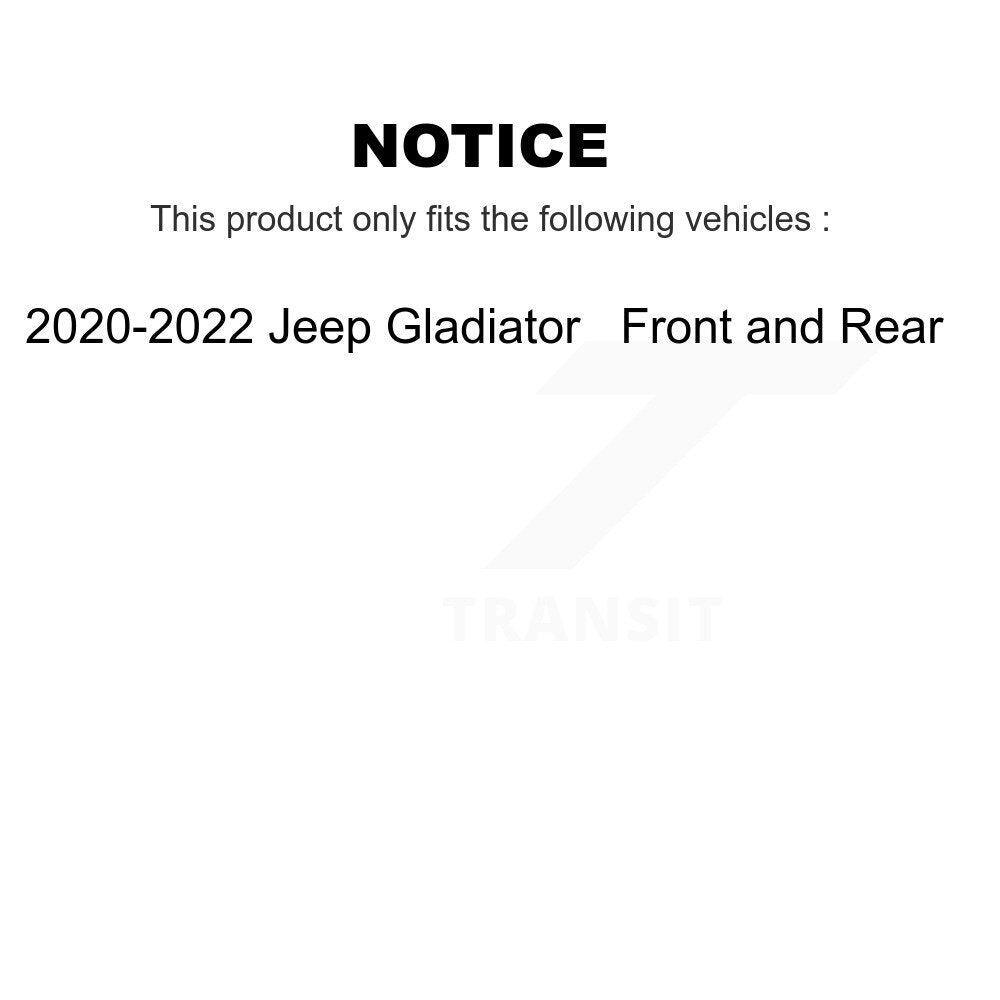 [Front+Rear] 2020-2022 Jeep Gladiator Premium OE Brake Rotors & Ceramic Pads Kit For Max Braking