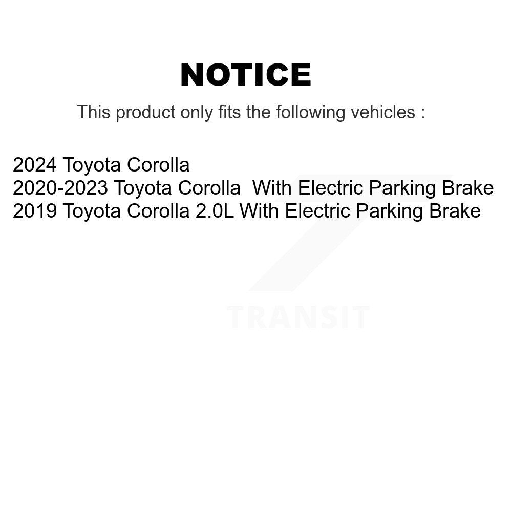 Rear Brake Rotors Ceramic Pad Kit For Toyota Corolla With Electric Parking
