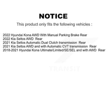 Charger l&#39;image dans la galerie, Rear Disc Brake Rotors And Ceramic Pads Kit For Hyundai Kona Kia Seltos