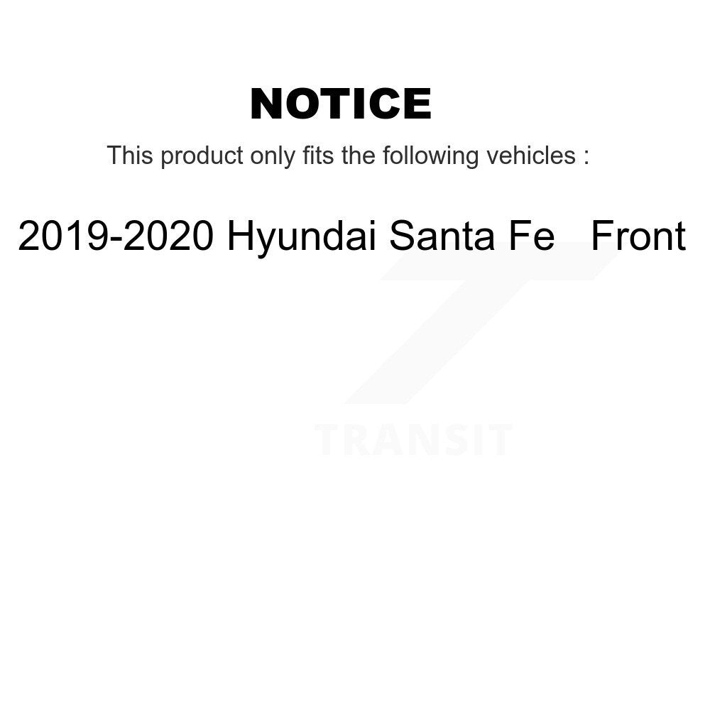 Front Disc Brake Rotors And Ceramic Pads Kit For 2019-2020 Hyundai Santa Fe