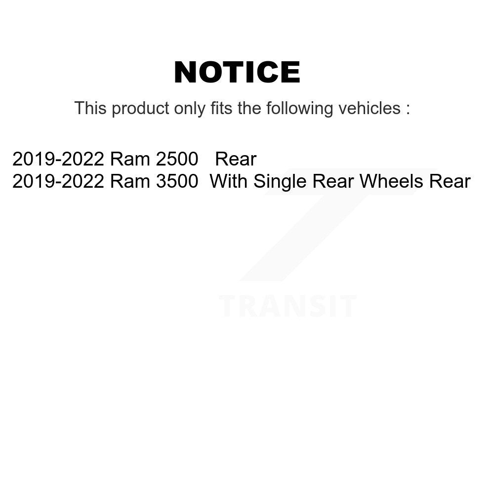 Rear Disc Brake Rotors And Ceramic Pads Kit For 2019-2022 Ram 2500 3500