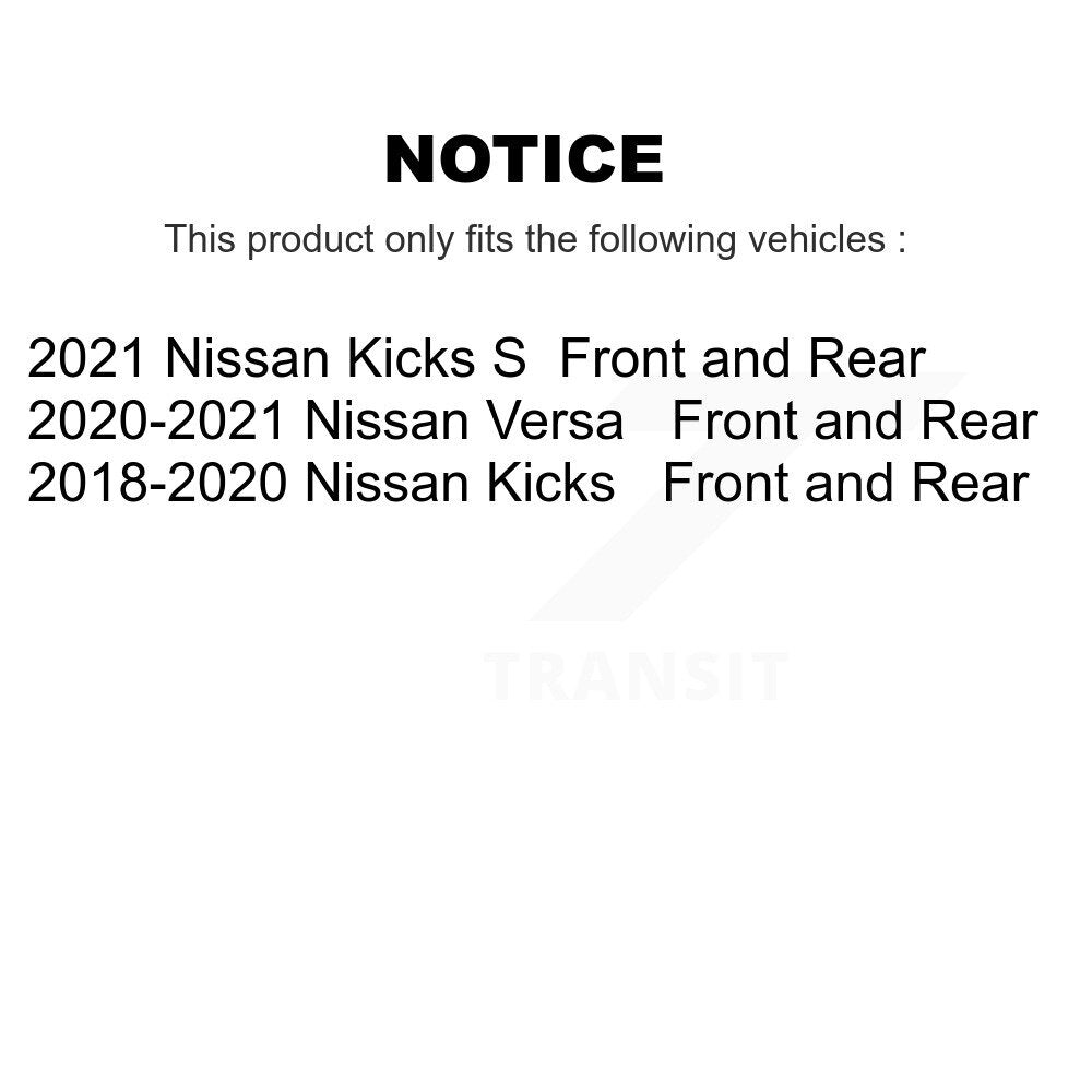 Front Rear Disc Brake Rotors Ceramic Pads And Drum Kit For Nissan Kicks Versa