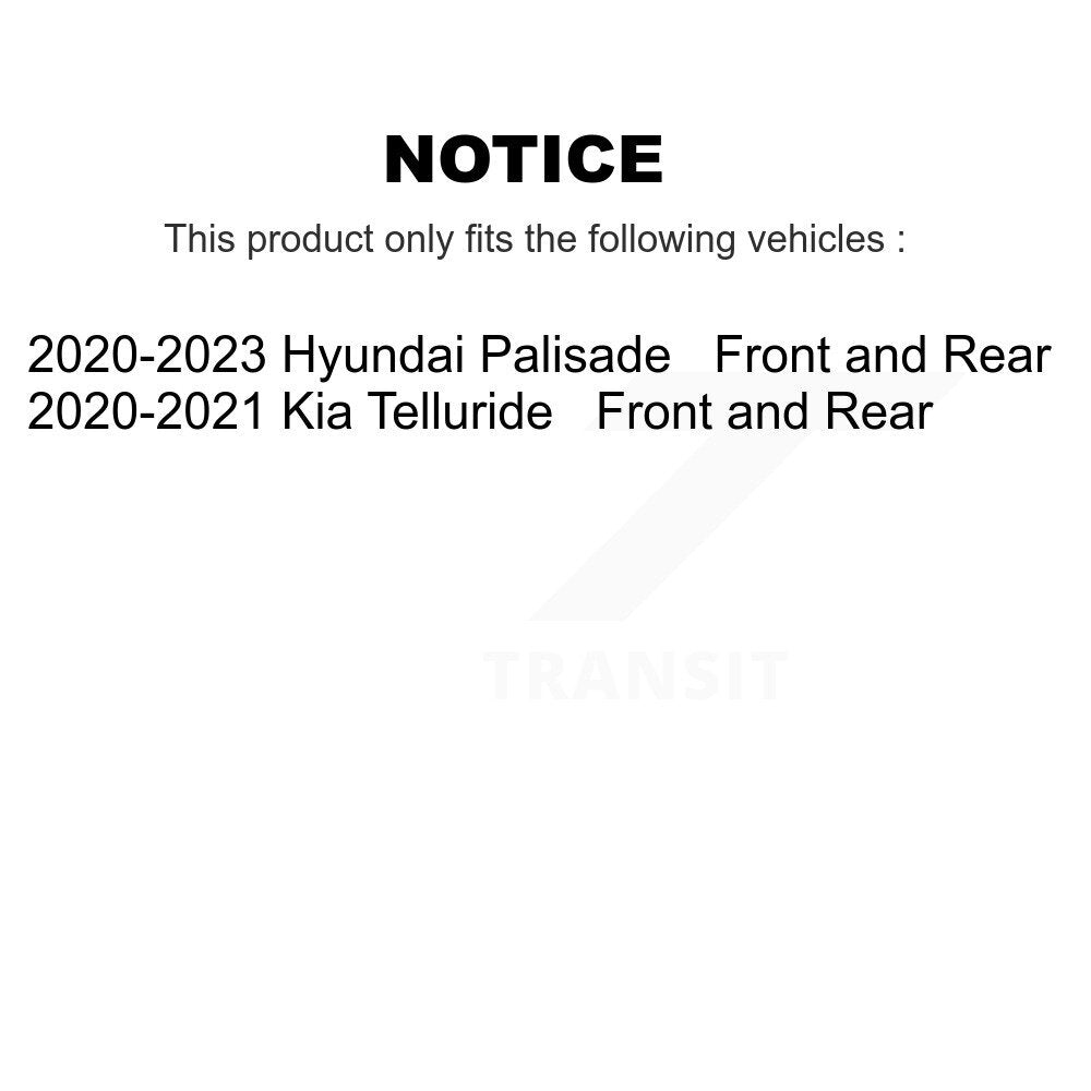 Front Rear Disc Brake Rotor & Ceramic Pad Kit For Kia Telluride Hyundai Palisade