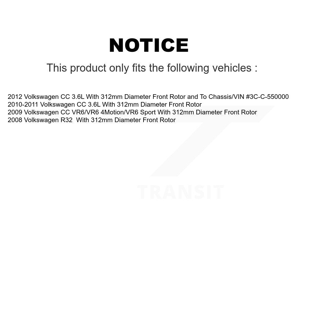 Front Rear Disc Brake Rotors And Ceramic Pads Kit For Volkswagen CC