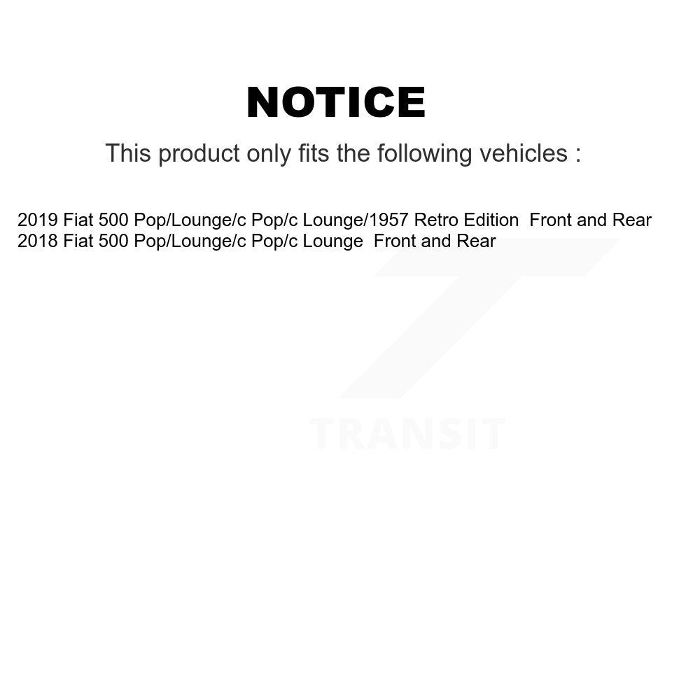 Front Rear Disc Brake Rotors And Ceramic Pads Kit For Fiat 500