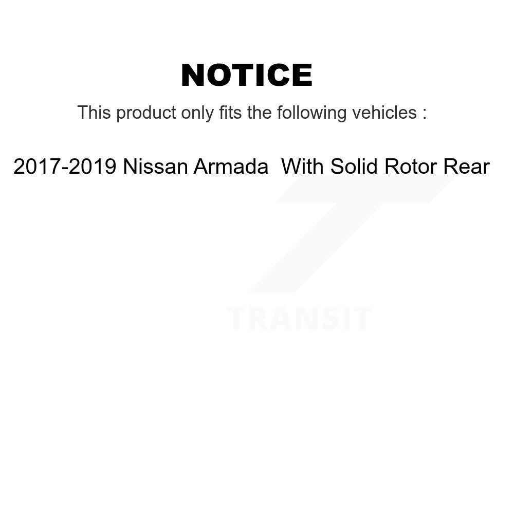 Rear Brake Rotors & Ceramic Pad Kit For 2017-2019 Nissan Armada With Solid Rotor