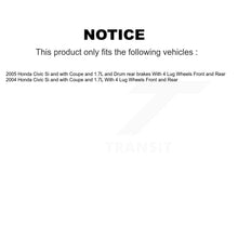Charger l'image dans la galerie, Front Rear Disc Brake Rotors Ceramic Pads And Drum Kit (9Pc) For Honda Civic