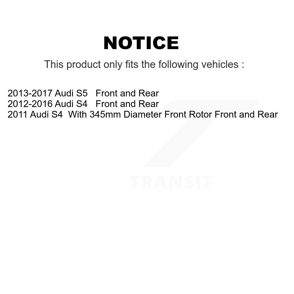 Front Rear Disc Brake Rotors And Ceramic Pads Kit For Audi S4 S5