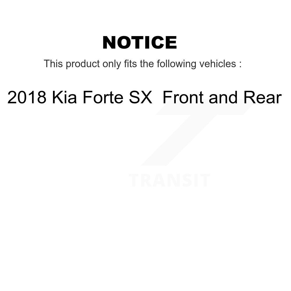 [Front+Rear] 2018 Kia Forte SX Premium OE Brake Rotors & Ceramic Pads Kit For Max Braking