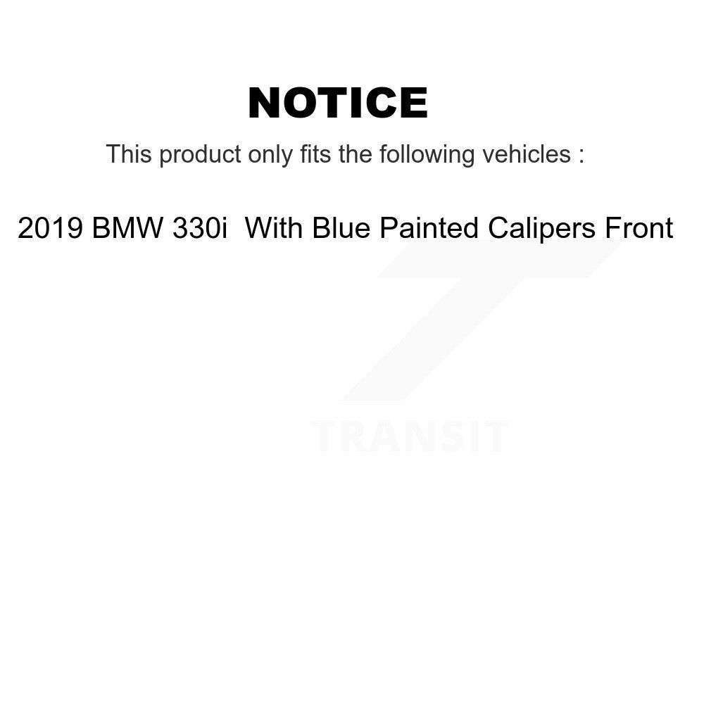 Front Brake Rotor & Ceramic Pad Kit For 2019 BMW 330i With Blue Painted Calipers