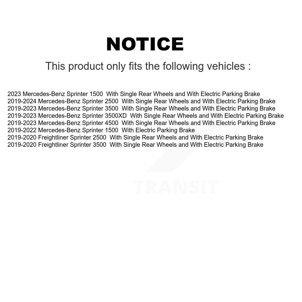 Rear Brake Rotors & Ceramic Pad Kit For Mercedes-Benz Sprinter 2500 Freightliner