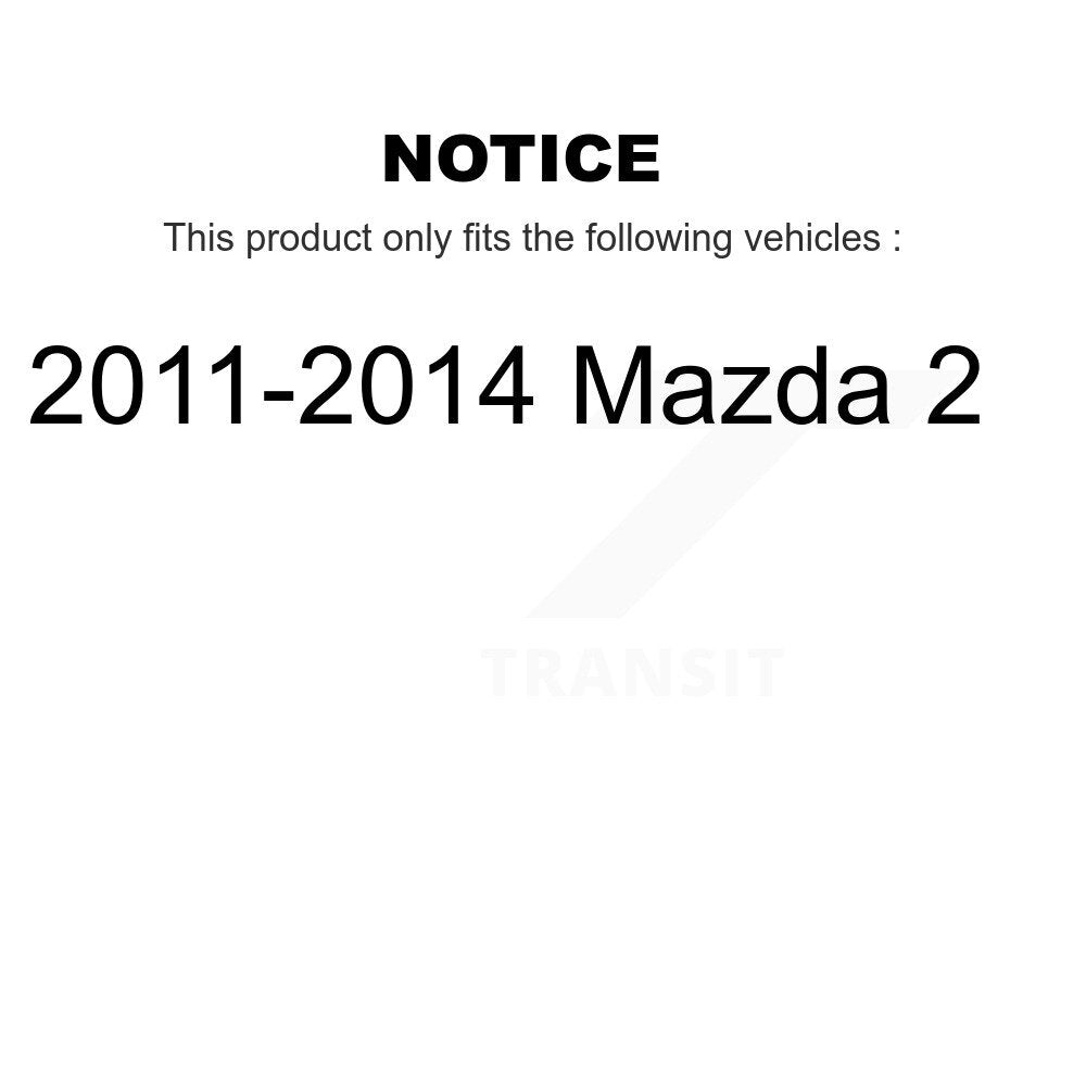 Front Rear Disc Brake Rotor Ceramic Pad And Drum Kit (7Pc) For 2011-2014 Mazda 2