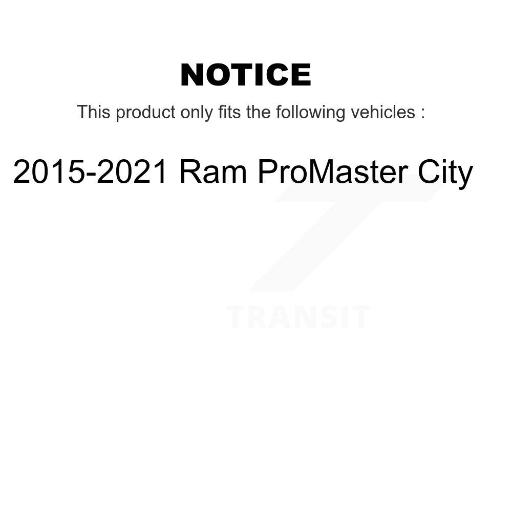 Front Rear Brake Rotor Ceramic Pad & Drum Kit (7Pc) For 15-21 Ram ProMaster City