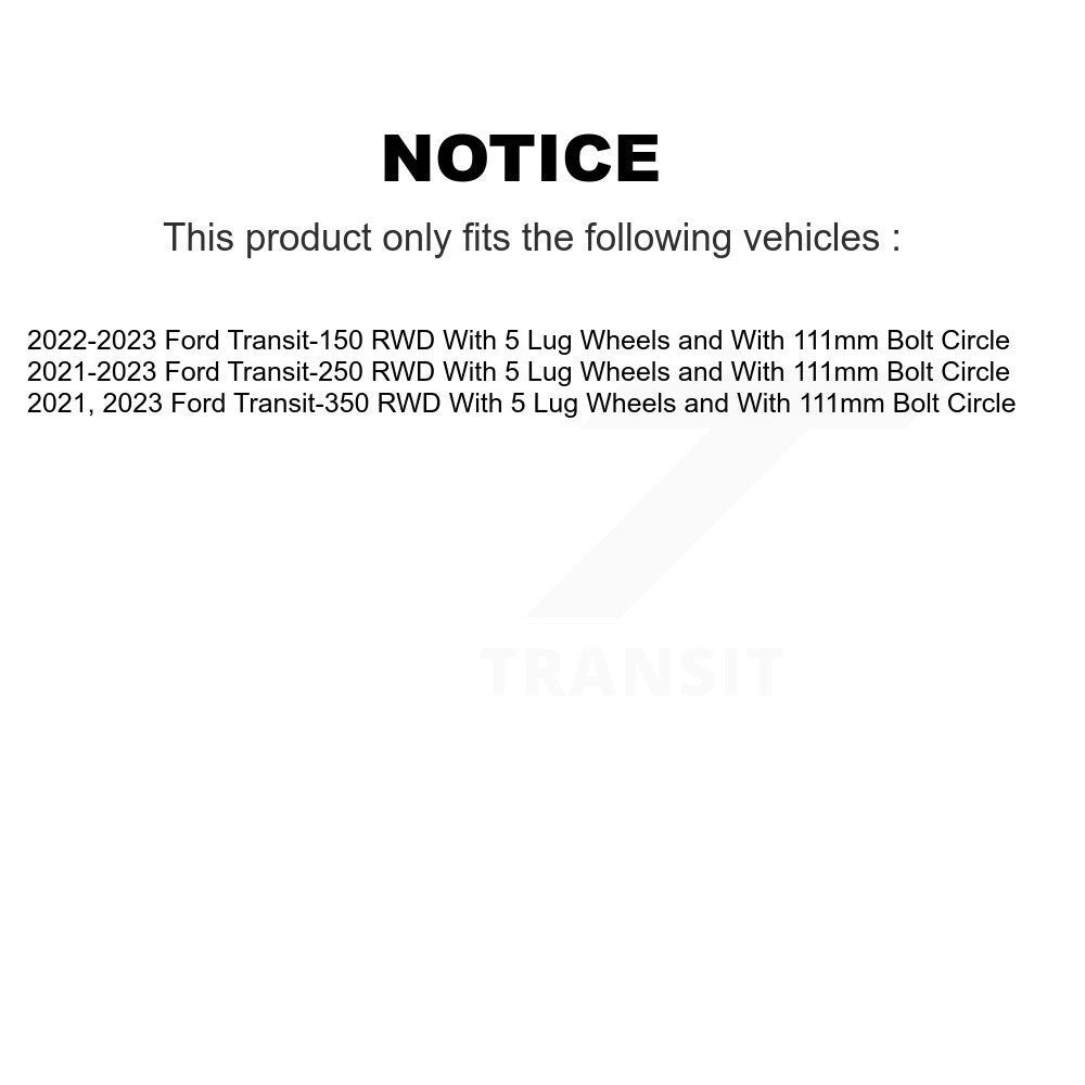 Front Rear Brake Rotor & Ceramic Pad Kit For Ford Transit-250 Transit-350 Transit-150 RWD K8T-104586