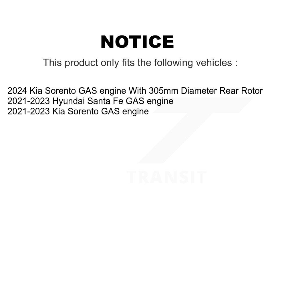 Front Rear Disc Brake Rotor & Ceramic Pad Kit For Hyundai Santa Fe Kia Sorento GAS engine K8T-104605