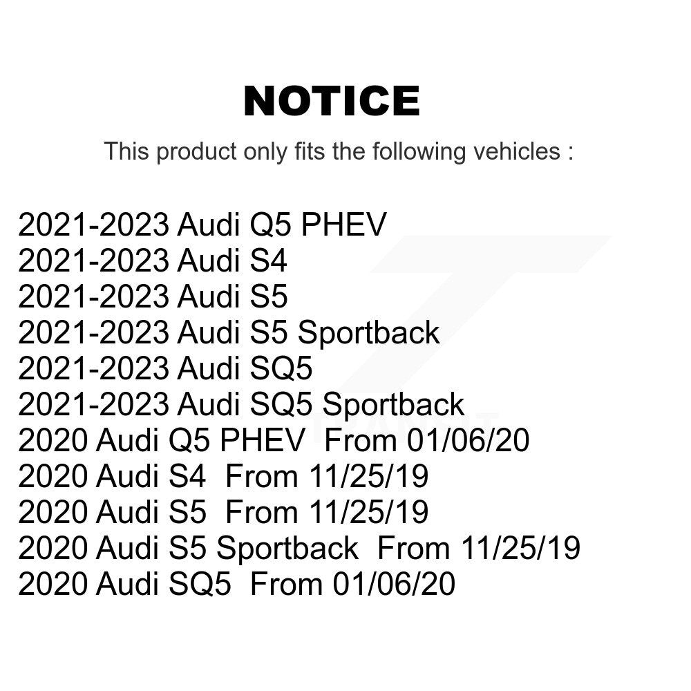 Front Rear Disc Brake Rotors And Ceramic Pads Kit For Audi S5 SQ5 Sportback Q5 PHEV S4 K8T-104669