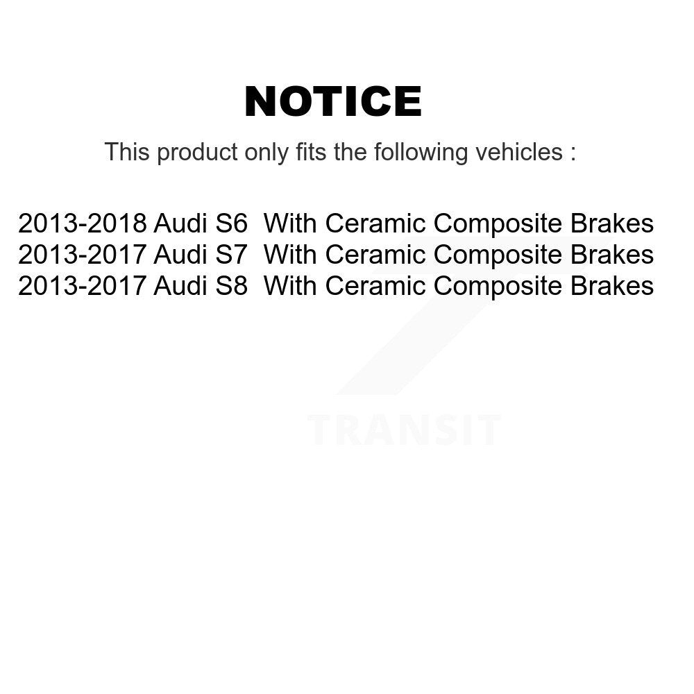 Rear Brake Rotor Ceramic Pad Kit For Audi S6 S7 S8 With Composite Brakes