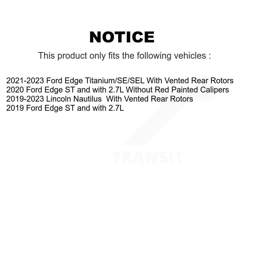 Rear Disc Brake Rotors And Ceramic Pads Kit For Ford Edge Lincoln Nautilus