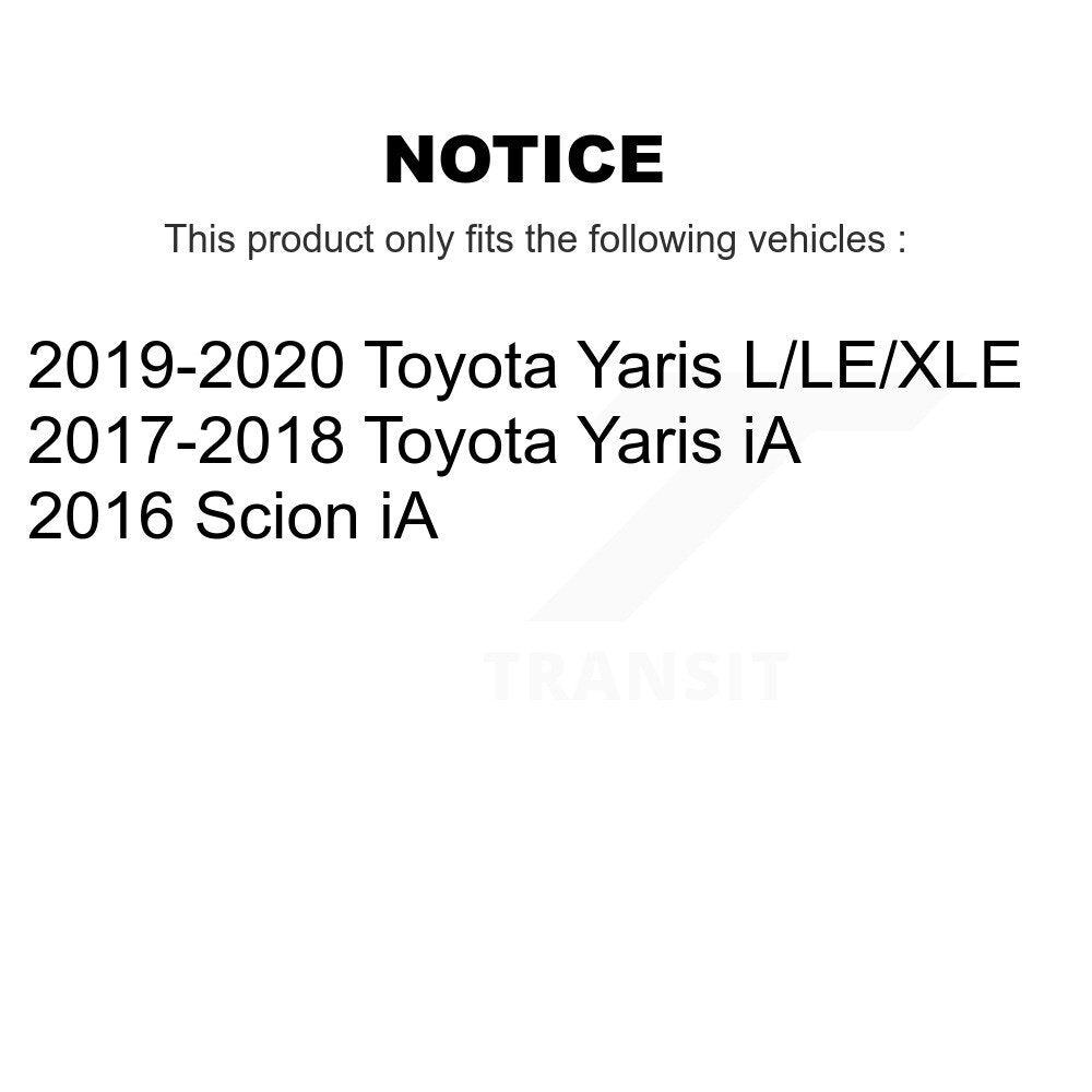 Front Rear Disc Brake Rotor Ceramic Pad Drum Kit (7Pc) For Toyota Yaris iA Scion