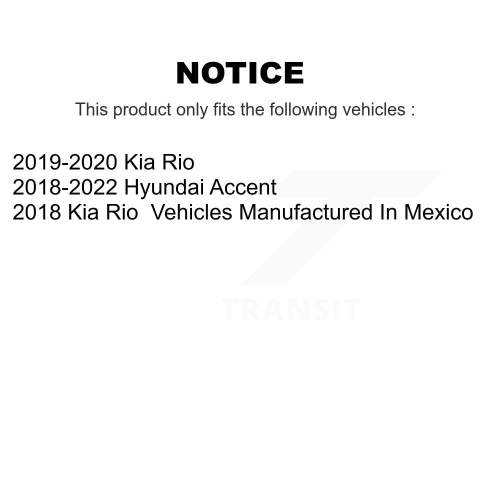 Front Rear Brake Rotor Ceramic Pad And Drum Kit (7Pc) For Kia Rio Hyundai Accent