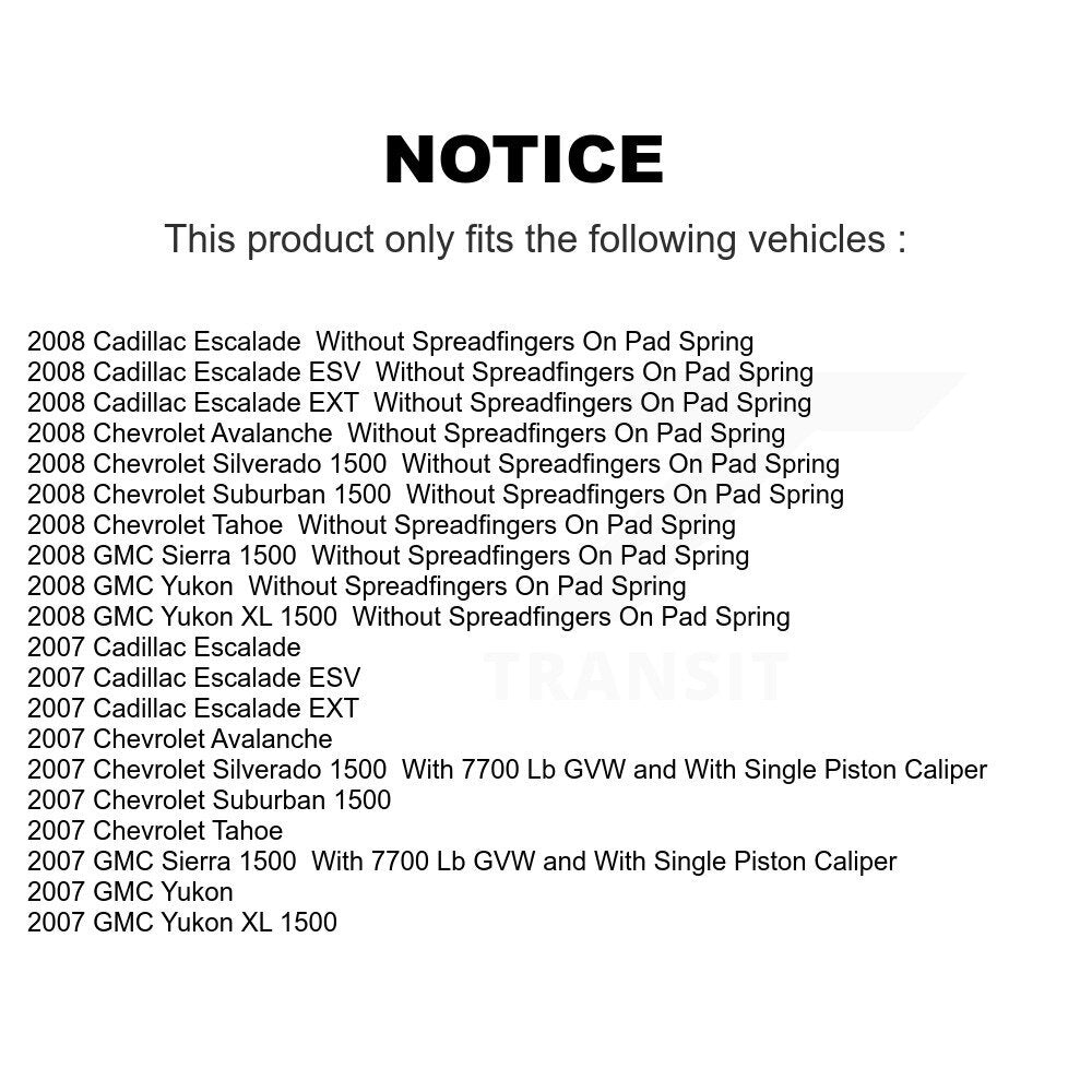Front Rear Brake Caliper Kit For Chevrolet GMC Silverado 1500 Sierra Avalanche
