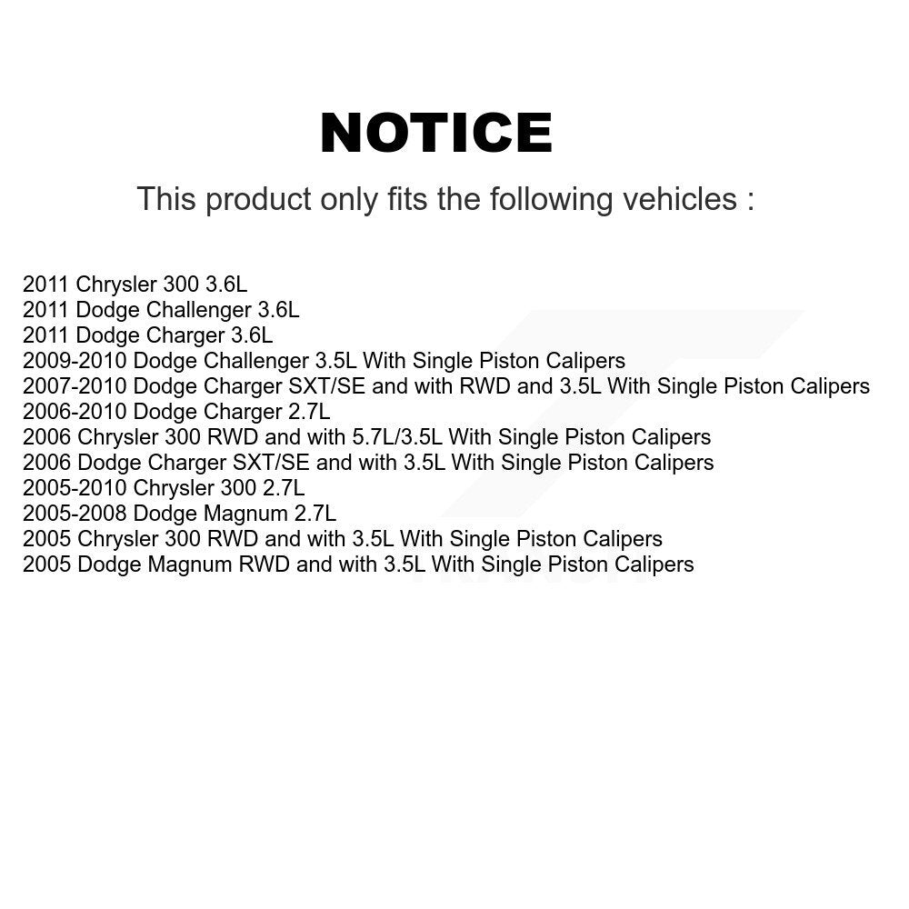 Front Rear Brake Caliper Kit For Dodge Chrysler 300 Charger Challenger Magnum