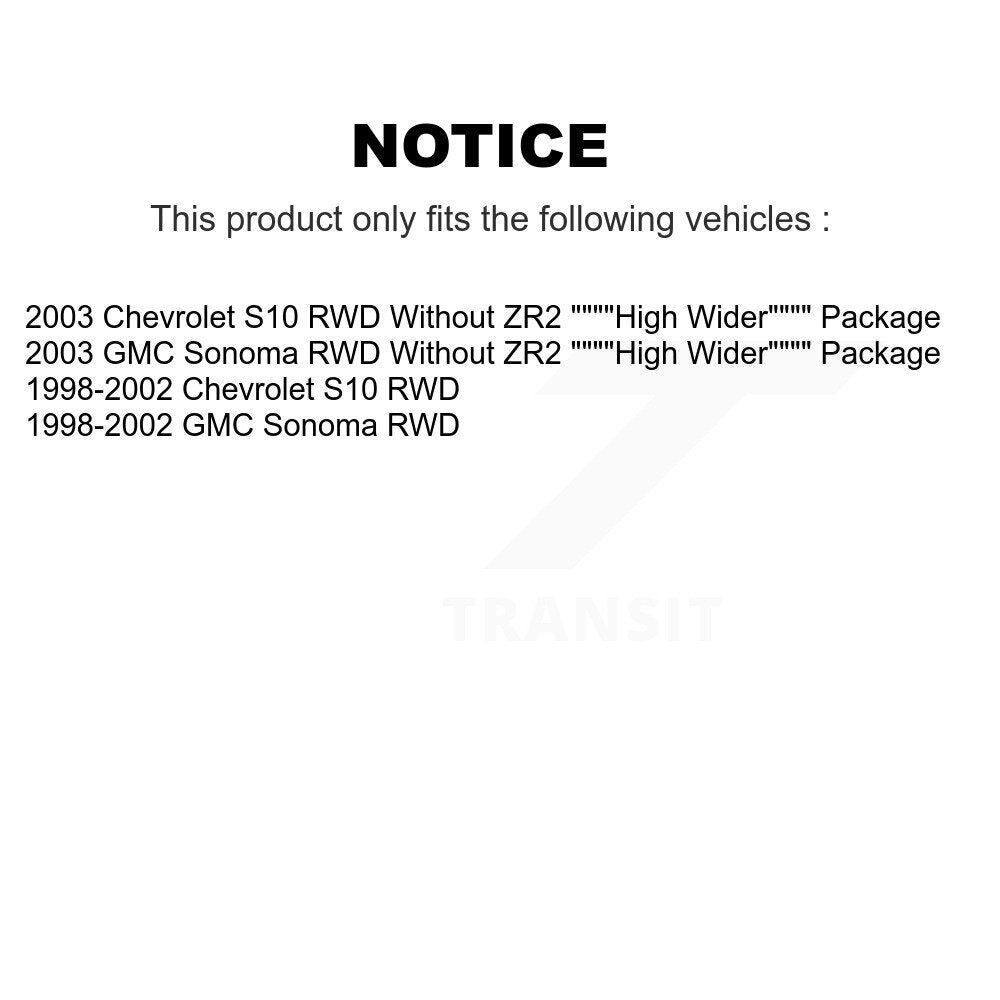 Front Rear Brake Caliper Left Right Side Kit For Chevrolet S10 GMC Sonoma RWD