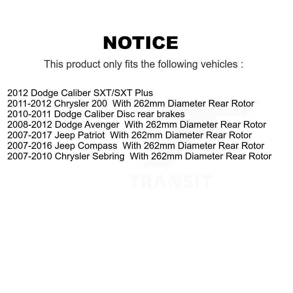 Front Rear Brake Caliper Kit For Jeep Patriot Compass Chrysler Dodge Sebring 200